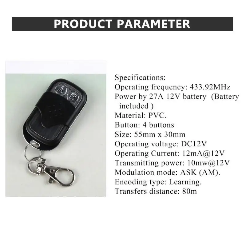 433 мГц 4 Кнопка РФ удаленного Управление переключатель Беспроводной клонирование