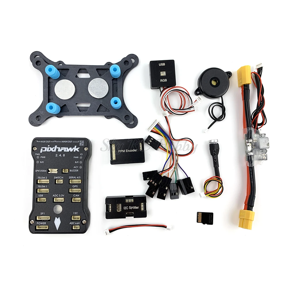 Pixhawk PX4 Autopilot PIX 2.4.8 32 бит Контроллер полета с переключателем безопасности зуммер 4