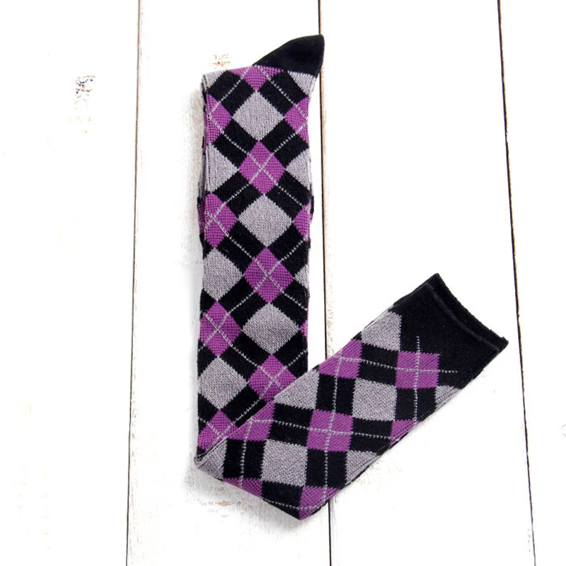 

Classic British Style High School Girl Women Plaid Stockings Warm Thigh High Over The Knee Cotton Long Pantyhose Stockings