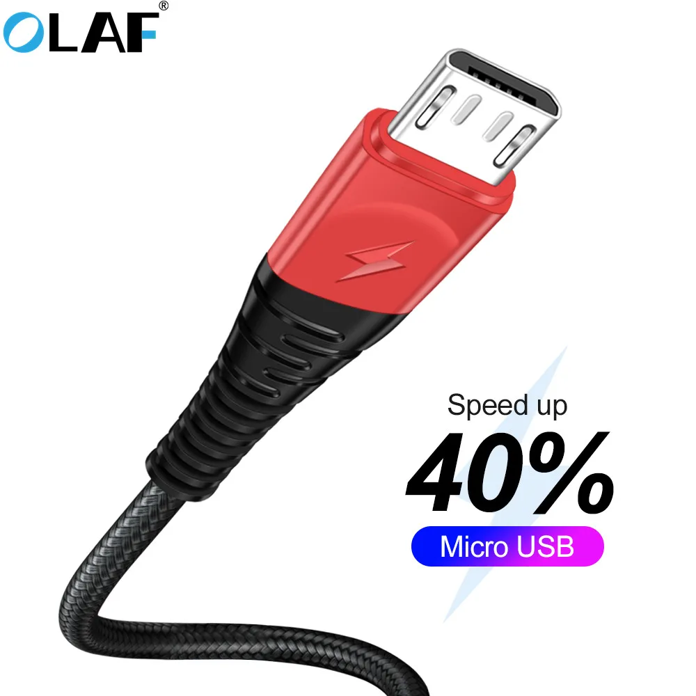Олаф Micro USB кабель 1 м 2 м 3 м 2.4A Быстрая зарядка Micro usb зарядное устройство шнур для samsung Xiaomi huawei планшет Android, телефон Microusb