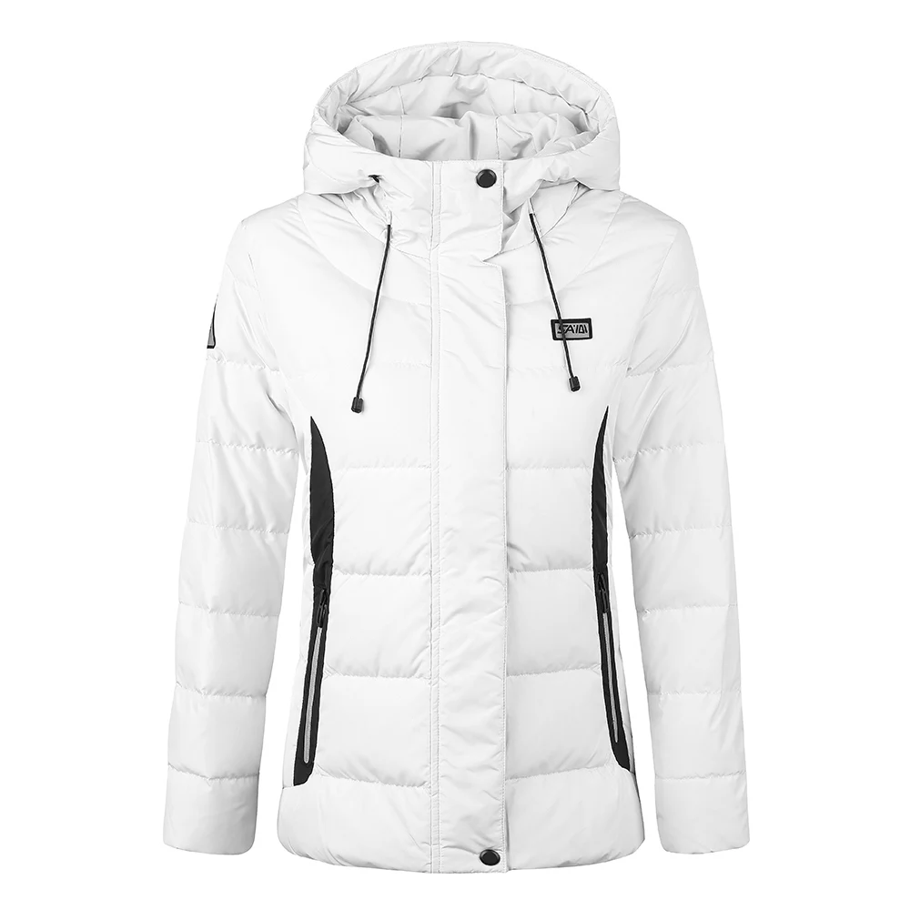 White-Hooded SAIQI, Женская Осенняя куртка, новинка, теплая куртка для пешего туризма, пальто, 80%, серый утиный пух, женские пуховики, зимняя верхняя одежда, пальто, 256814 - Цвет: White-Hooded