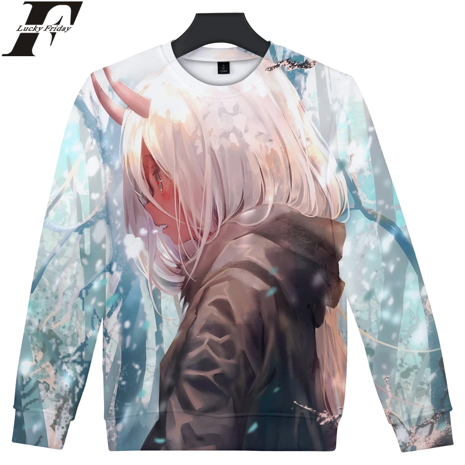 LUCKYFRIDAYF 2018 Darling In The Franxx 3D хлопковая толстовка с капюшоном аниме монолитная