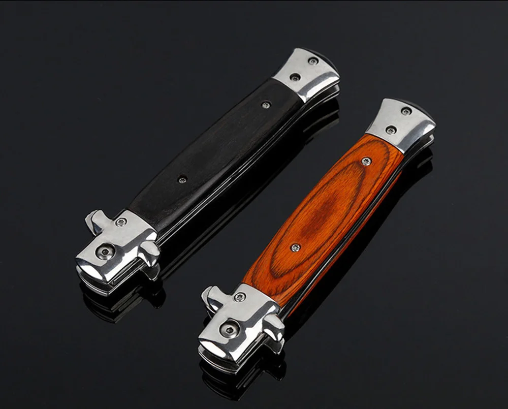 Сова OD050 изысканный Stiletto фиксированный тактический складной карманный нож 5Cr13 сталь черное дерево, палисандр ручка канцелярские выживания флип ножи