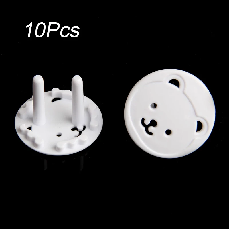 10Pcs White ЕС разъем питания крышка электрической розетки Детская безопасность защита Электрический ударопрочный вилки протектор крышка Медведь Форма - Цвет: 10Pcs White
