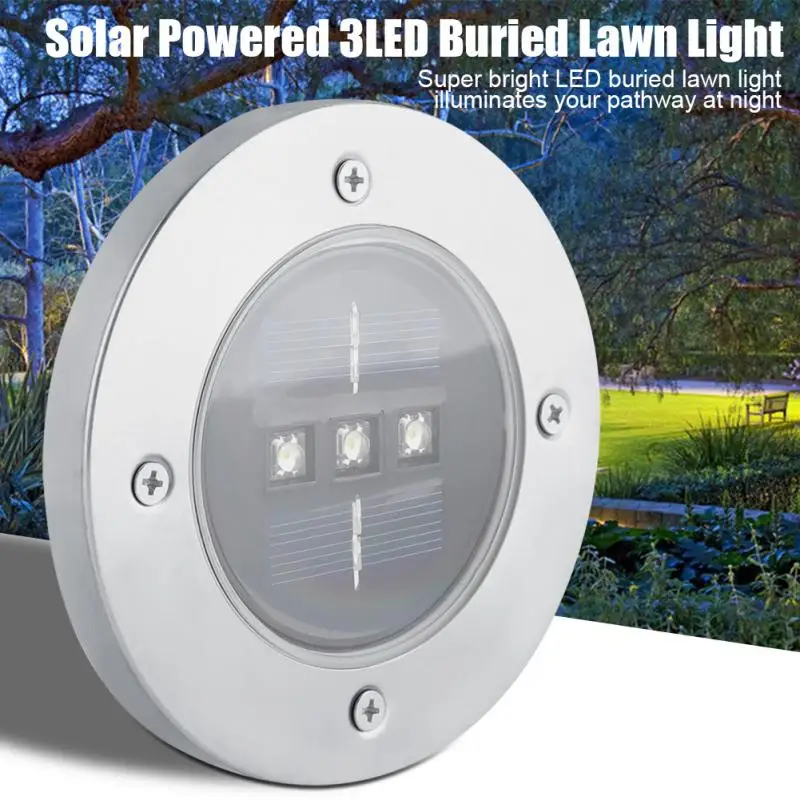 Солнечный 3LED садовый светильник туинвертикат лужайка уличный пейзаж земля сад