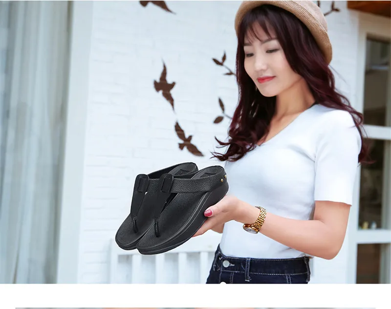 BEYARNEWomen's Flip Flops Fashion T-Shaped Platform Slippers Ladies Casual Beach Sandals Outdoor Slides Summer Holiday Slipppers