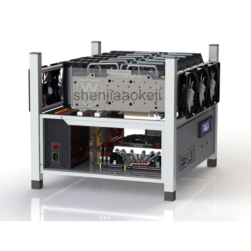 6 GPU графика карта шасси стойка открытый воздух добыча случае компьютер Шасси