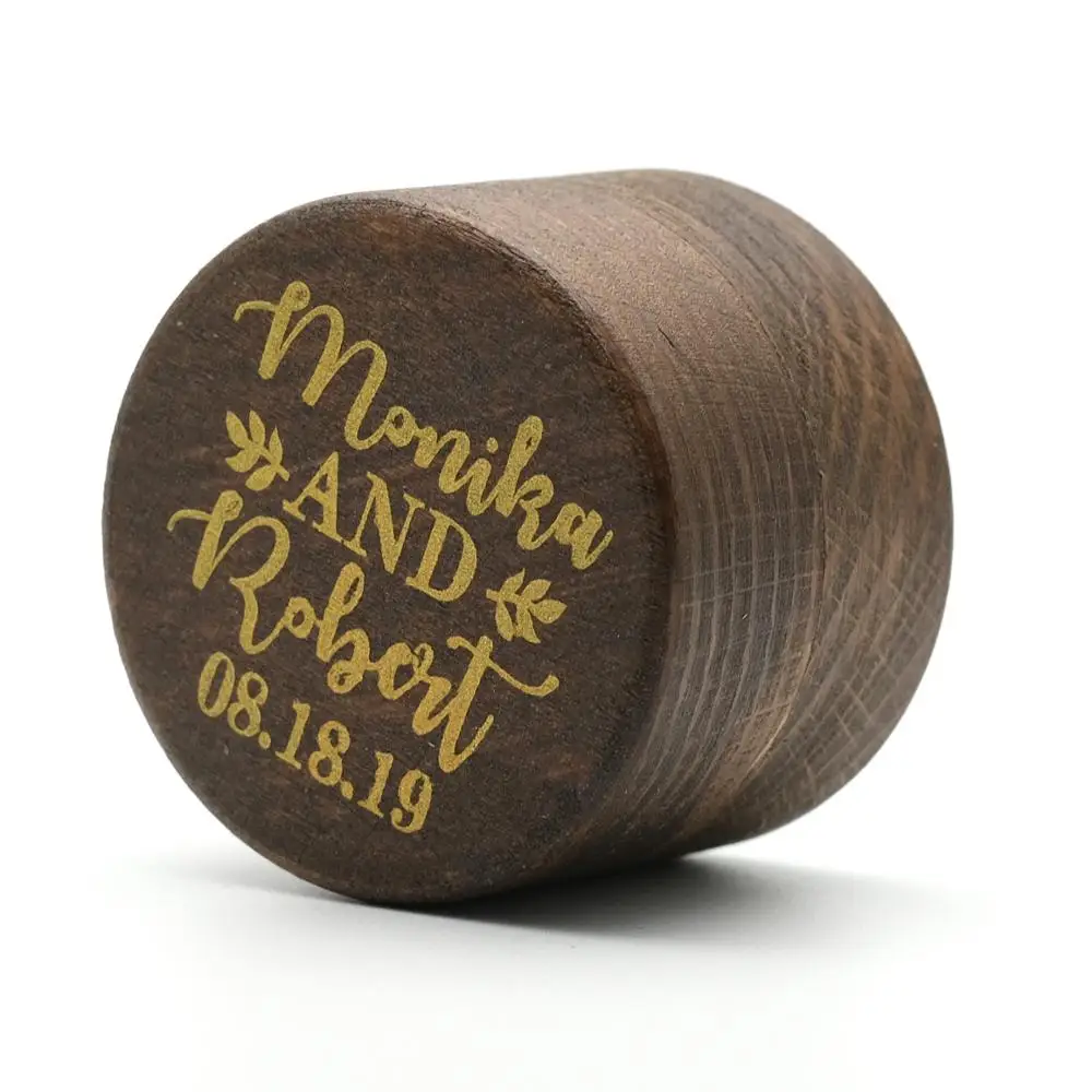 Подгонянная коробка для свадебных колец деревенская подносителя индивидуальный