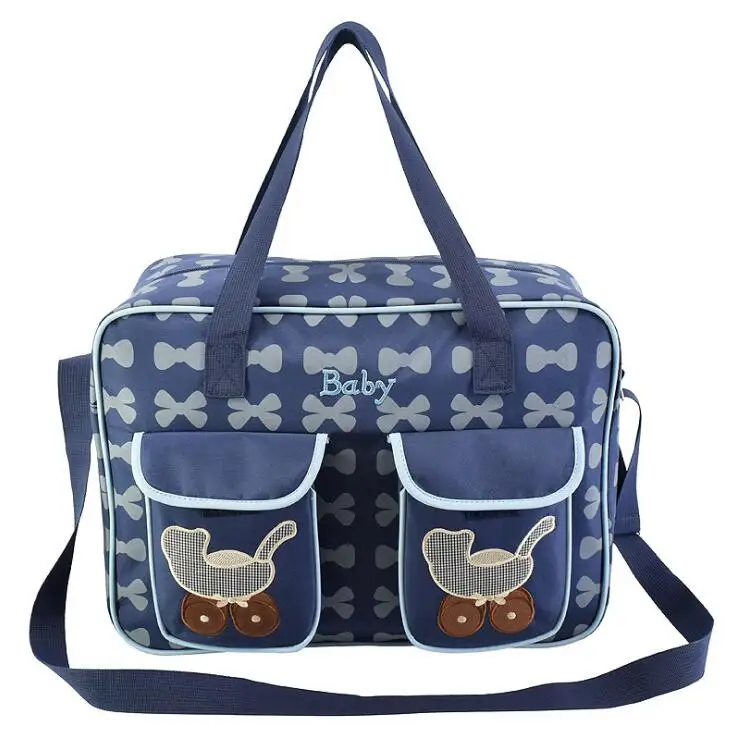 T6329blue Детские Пеленки сумки для подгузник для мам Колясочный Органайзер дизайнерская многофункциональная сумка-тоут с увлажнитель - Цвет: T6329blue