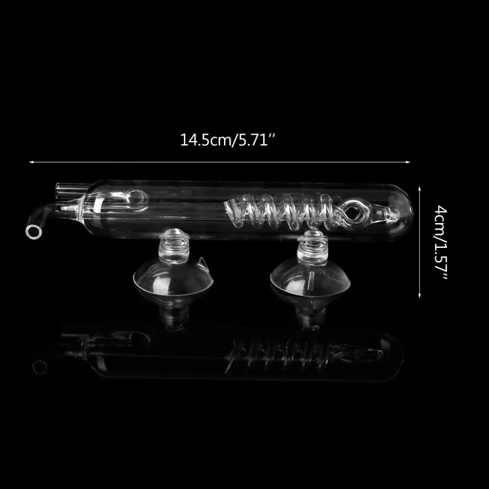 Спиральный стеклянный аквариумный резервуар CO2 диффузор/пузырьковый счетчик с