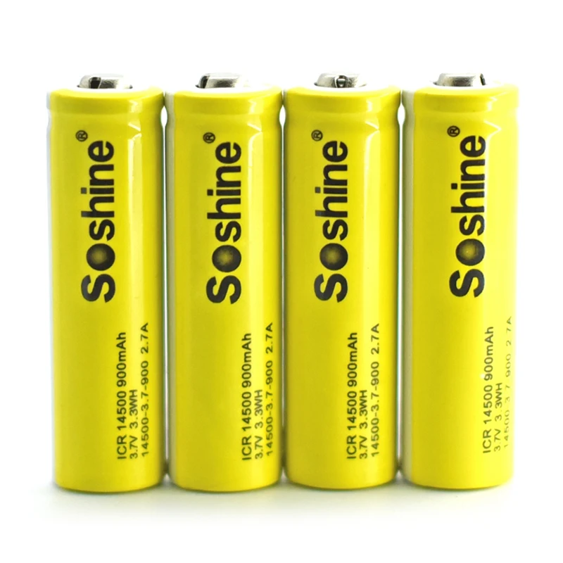 IG-Soshine 4 шт 14500 AA литий-ионная батарея без защиты 3 7 V 900 mAh аккумуляторные батареи с