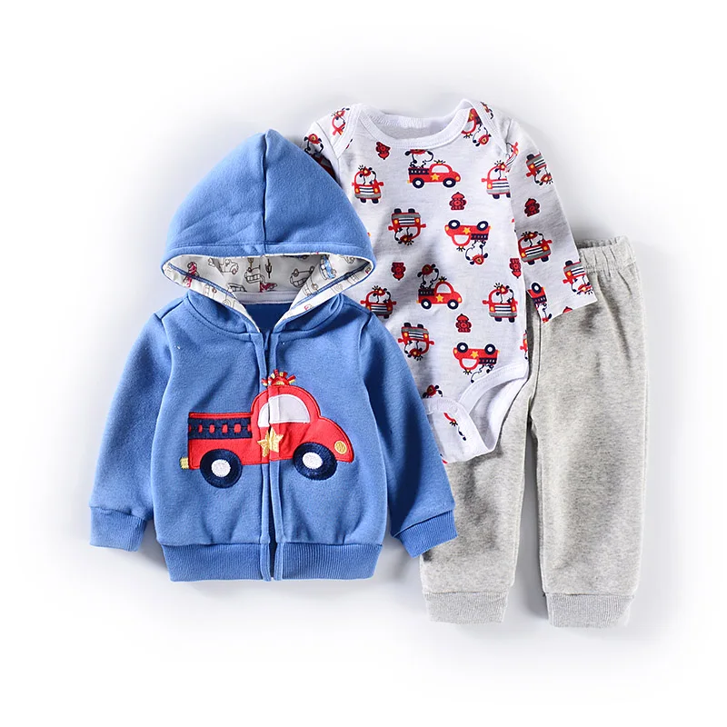 Baby Clothes3208 Новинка, боди+ пальто+ штаны, детская одежда, бархатный хлопковый комплект одежды для девочек, наряд для мальчика, Одежда для новорожденных 12, 18, 24 месяцев - Цвет: Baby Clothes3208