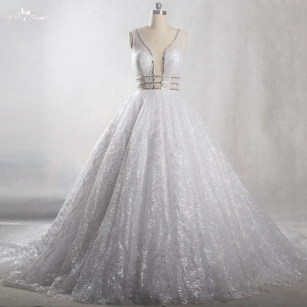 RSW1254 Yiaibridal Настоящее без рукавов Высокое качество Bling Shine юбка с блестками свадебные платья Robe De Mariee Princesse De Lux