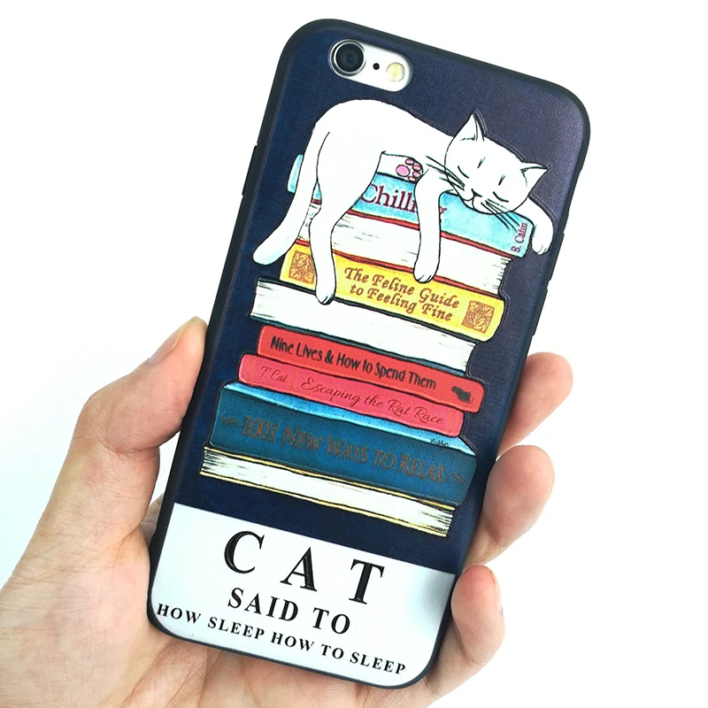 Misscase рельеф 3D милый кот Телефонные чехлы для iphone 8 7 6 S плюс TPU Мягкие силиконовые