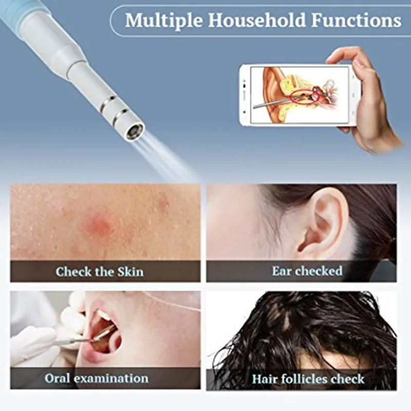 Android USB эндоскопа камера 5 мм объектив 2 м кабель уха чистая ложка ушной выбор Otoscope