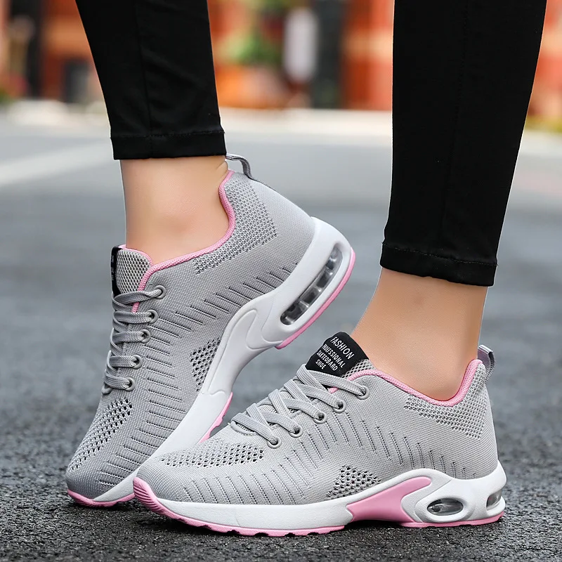 Женские кроссовки из дышащей сетчатой ткани на плоской подошве Повседневные