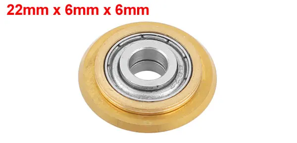 UXCELL Hot Selling 1pcs 22mmx6mmx6mm Titanium Coating Tungsten Carbide Ceramic Tile Cutter Wheel Replacement Brass Tone | Инструменты