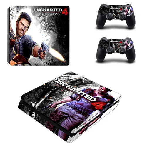 YSP4S-0255 Uncharted 4 вор конец наклейка PS4 тонкая кожа Стикеры для sony Игровые приставки 4 консоль и контроллеры PS4 тонкая кожа Стикеры винил - Цвет: YSP4S-0255