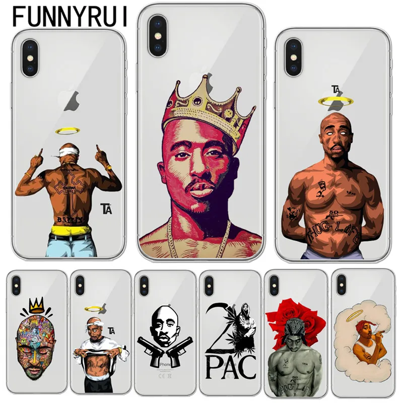 2Pac Makaveli Tupac Amaru Shakur Soft silicone Phone Cover Case For iPhone 5 5S SE 6 6S 6Plus Plus 7 7Plus 8 8Plus X Cases |