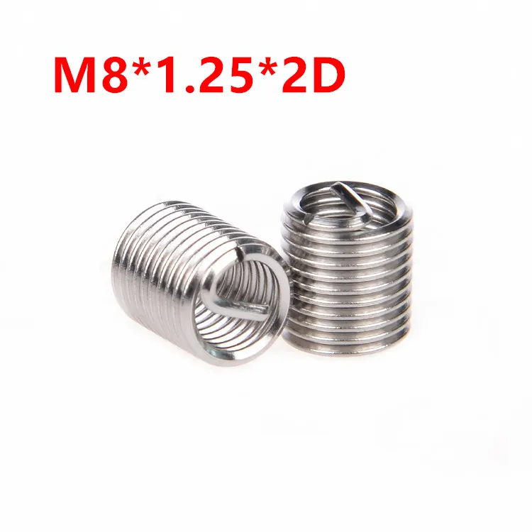 100 шт. M8 * 1 25 2D проволочная Резьбовая вставка m8x2D винтовая втулка М8 резьбовые