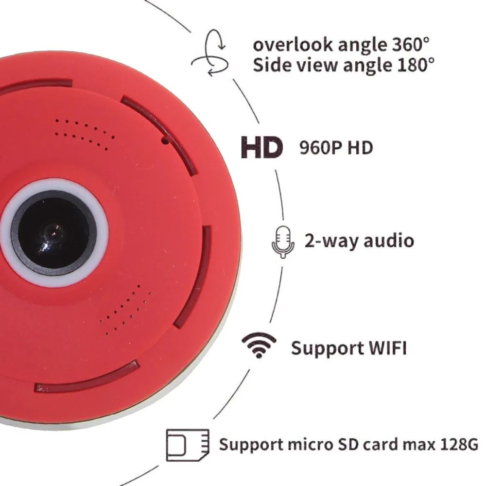 Панорамная камера Fish eye VR HD 960 P беспроводная Wifi IP домашняя система безопасности