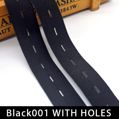 black with holes 1 упаковка, черный, белый цвет, 8 нитей, высокое качество, эластичная лента, тесьма, лента для одежды, одежда, лента, брюки, Швейные аксессуары, сделай сам - Цвет: black with holes