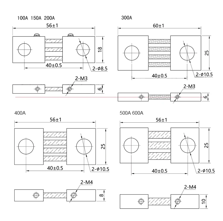 DC 100A 200V 300V 400V 500V 600 V/75mV Вольт Амперметр шунтирующий резистор делитель тока Амперметр для цифрового амперного аналогового метра