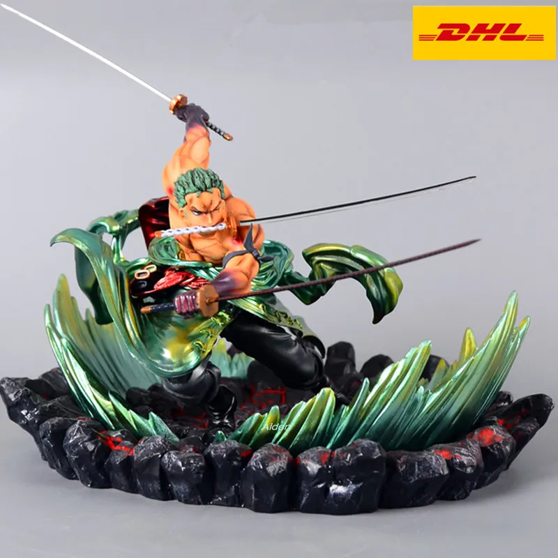 

9" Statue ONE PIECE Bust The Straw Hat Pirates Roronoa Zoro Full-Length Portrait Swordman GK Action Figure Toy BOX 24CM B631