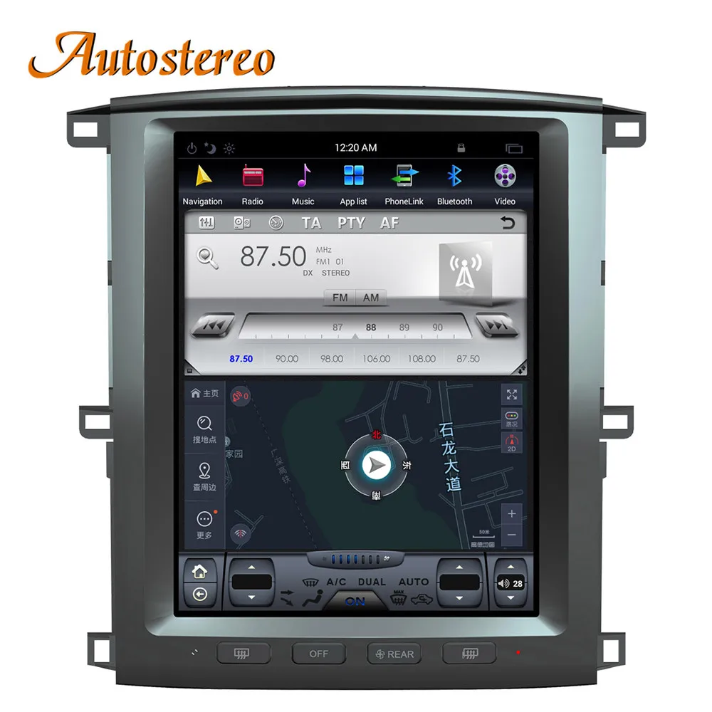 Android Автомобильный gps навигатор для TOYOTA LAND CRUISER LC100 03 головное устройство Мультимедиа Радио магнитофон без DVD плеера 4K Tesla стиль