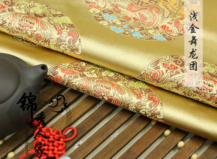 Brocade cloth costume festive packaging decoration mahogany sofa cushion pillow fabric dragon group/100cm*75cm | Дом и сад