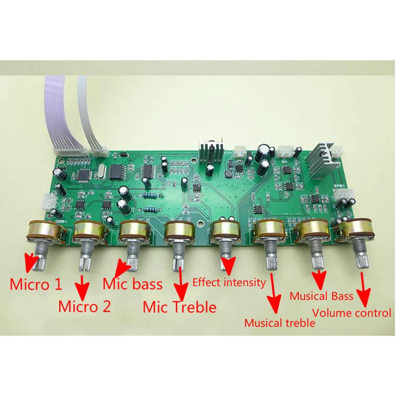 Цифровая плата для караоке DSP с ЖК дисплеем стерео 100 эффектов реверберации Bluetooth