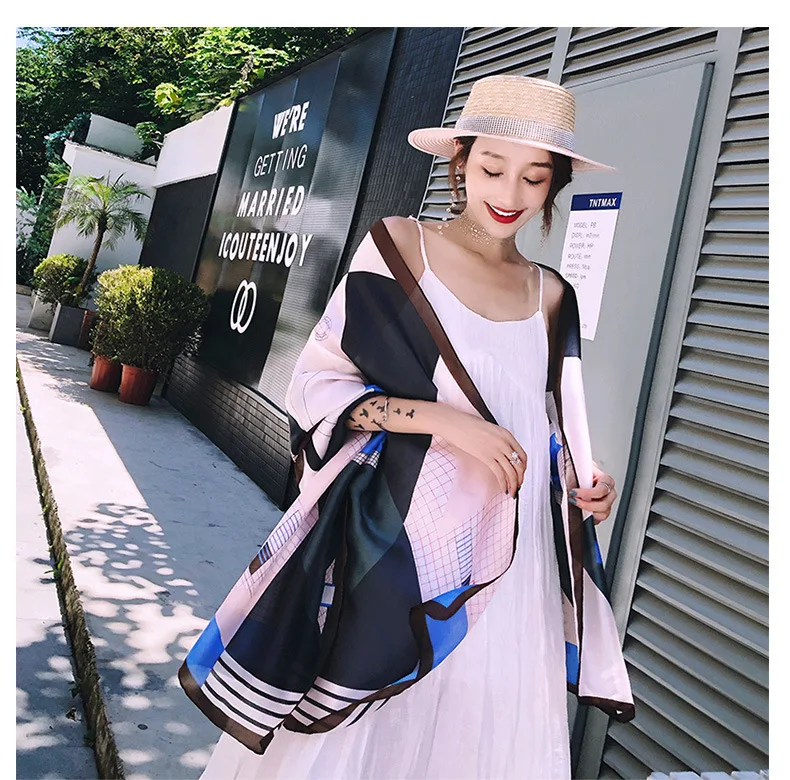 Новый Дизайн Элитный бренд Платки Обертывания Геометрия Стиль длинное пляжное