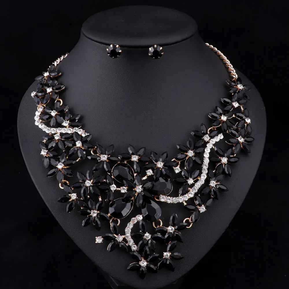 5 цветов наборы свадебных ювелирных изделий свадебное ожерелье серьги для невест