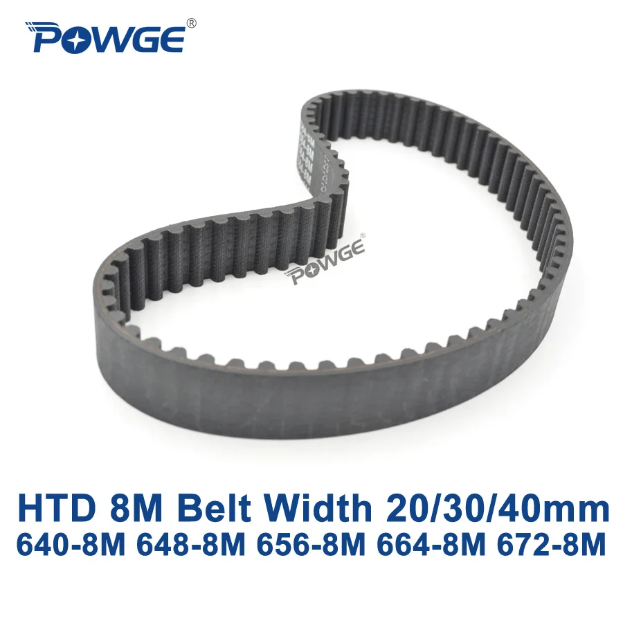 

POWGE HTD 8M synchronous belt C=640/648/656/664/672 width 20/30/40mm Teeth 80 81 82 83 84 HTD8M Timing Belt 640-8M 656-8M 672-8M