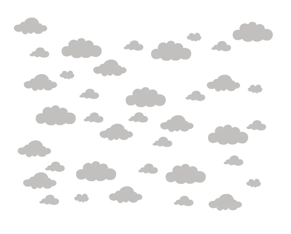 Light Gray 48 шт. Мультяшные милые облака наклейки на стену для детей детские комнаты подарки для мальчиков и девочек художественная роспись украшения для шкафа виниловые наклейки на стены - Цвет: Light Gray