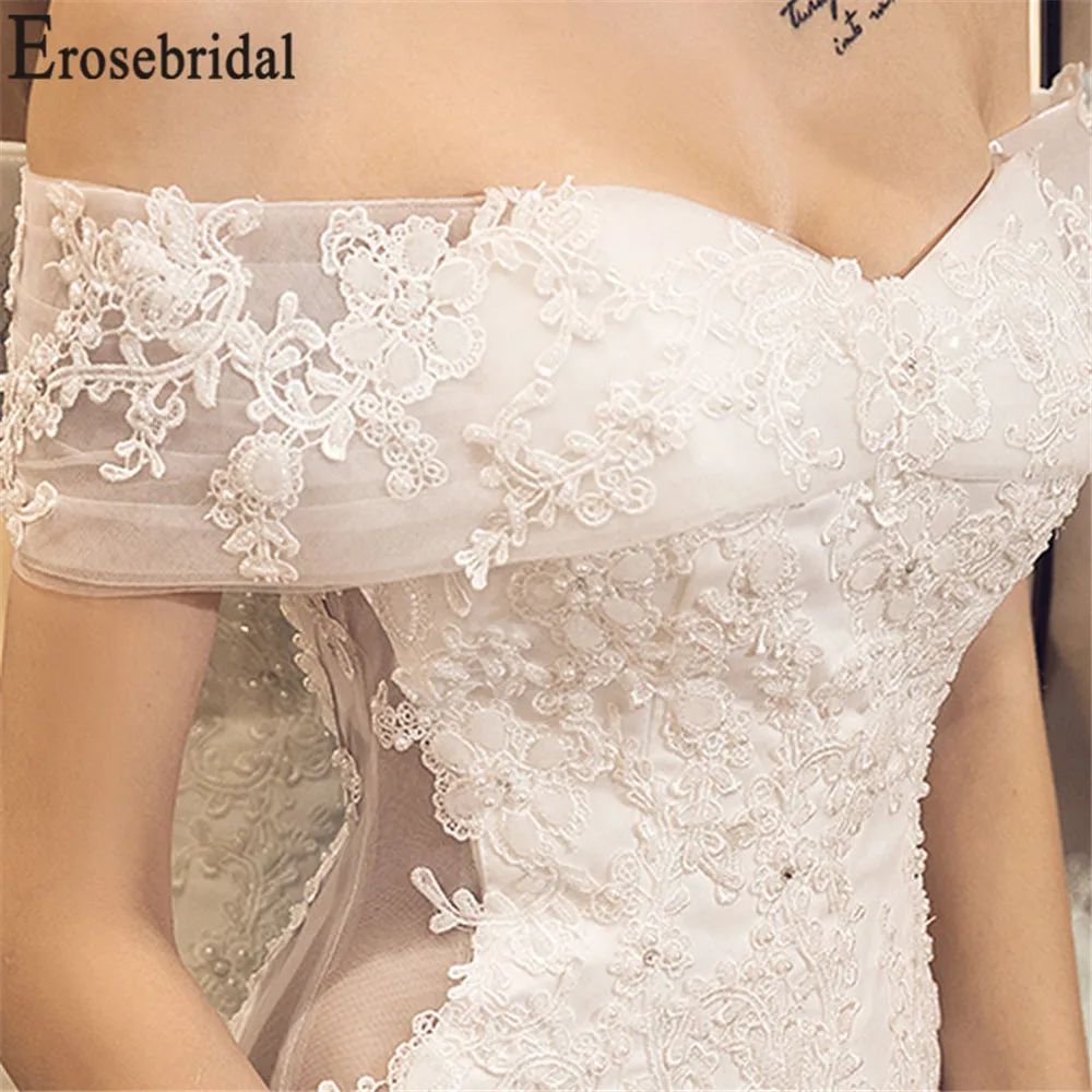 Женское свадебное платье без бретелек Erosebridal из тюля с открытыми плечами 2019 |