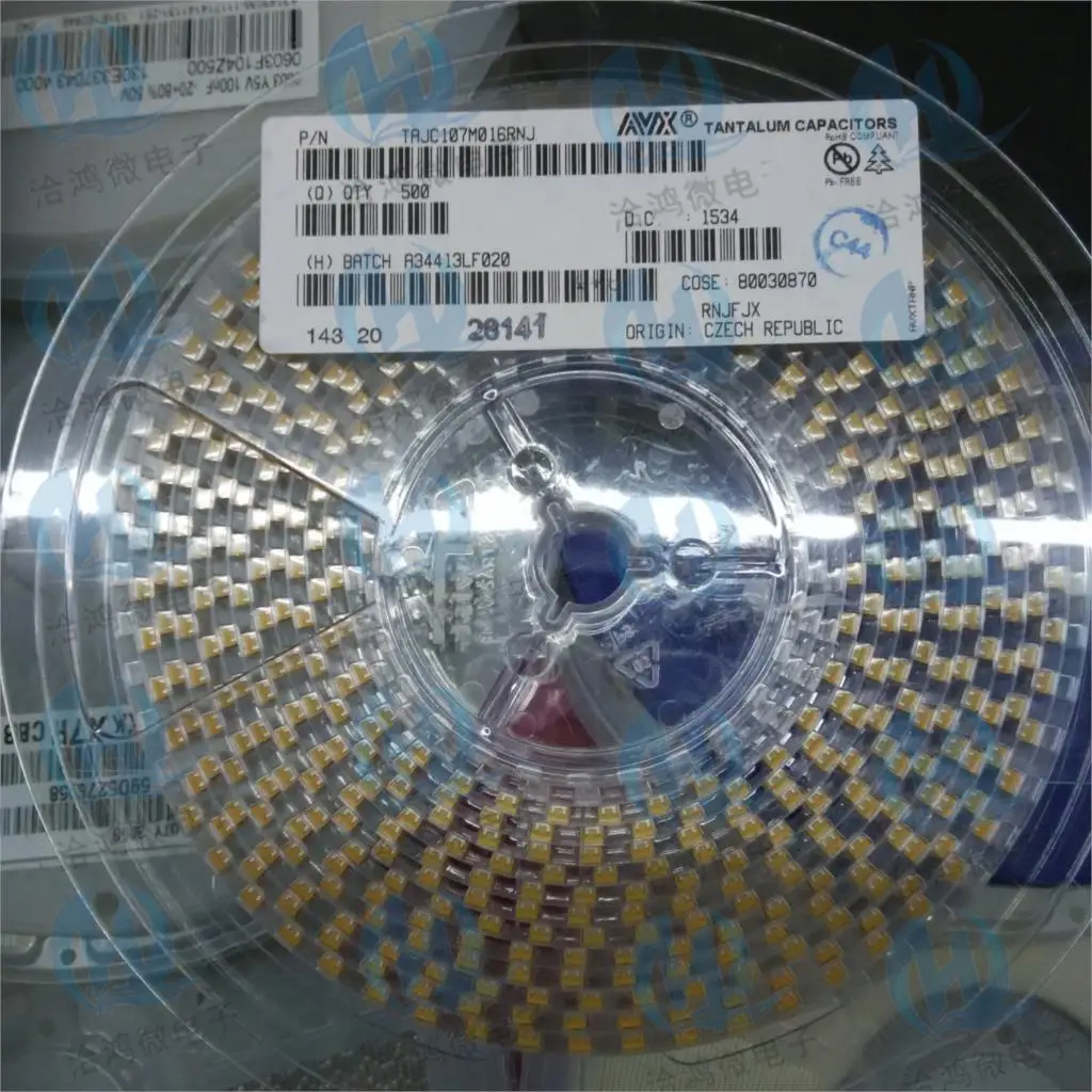 2 предмета в комплекте танталовые smd-конденсаторы 107C 16 V 100 мкФ D Тип 7343 AVX
