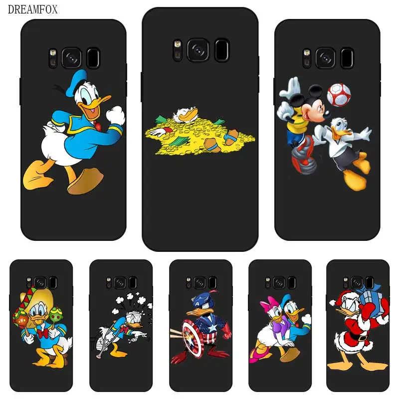 P043 Дональд Дак Черный силиконовый чехол Обложка для samsung Galaxy S5 S6 S7 S8 S9 S10 5G S10E S11 S11E