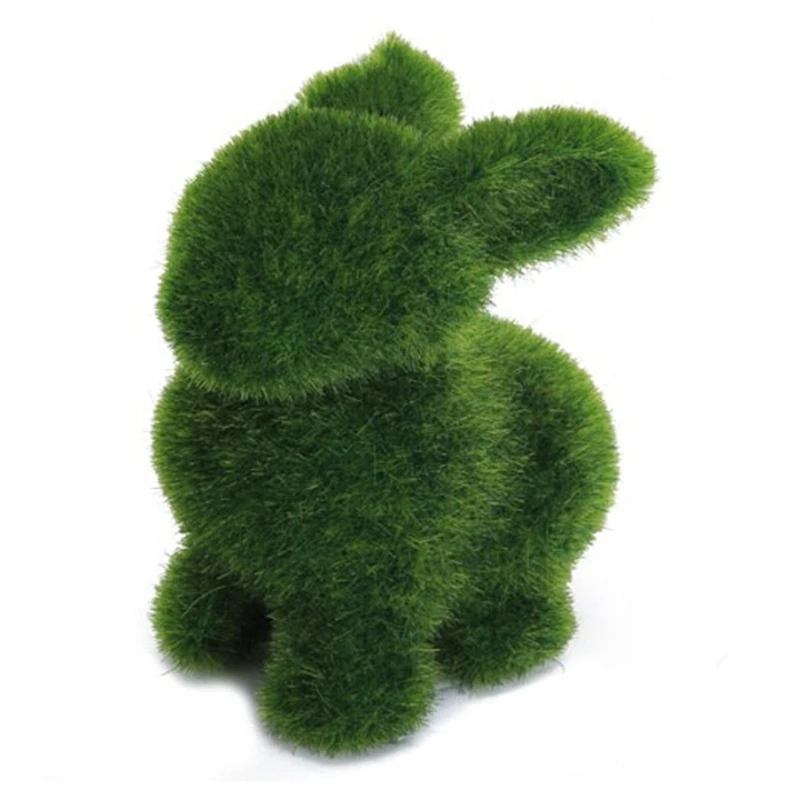 

Novelty Handmade Artificial Turf Grass Animal Easter Rabbit Home Office Ornament Room Office Decor Baby Kids Toy Artwork Gifts