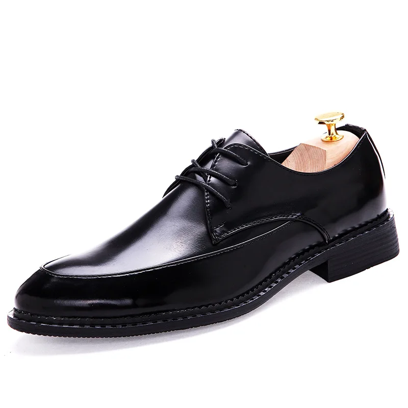 The British men's business dress shoes tip scalp hair stylist leather retro trend of Korean wedding | Обувь