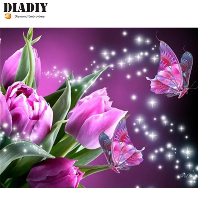 5d diy diamond embroidery purple butterfly painting Cross Stitch full square Rhinestone mosaic home decoration | Дом и сад