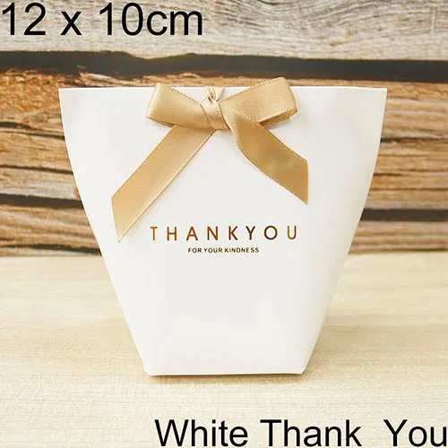 12x10cm Thank you 5 шт. высококлассные черно-белые бронзовые "Merci" Сумки для конфет французские спасибо Свадебные сувениры Подарочная коробка посылка на день рождения - Цвет: 12x10cm Thank you
