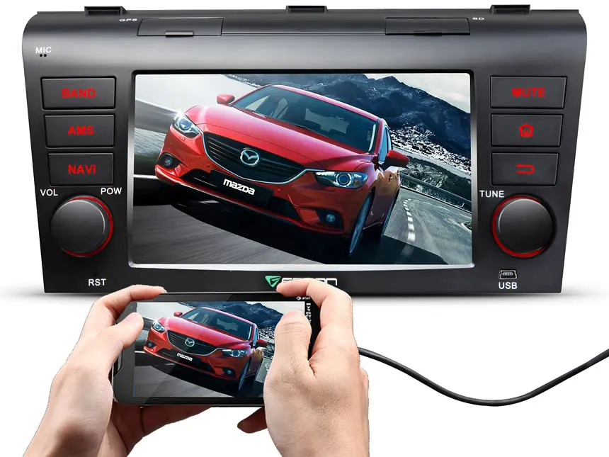 7 &quot4 ядра ОС Android 6.0 Автомобильный мультимедийный GPS Радио для Mazda 3 2004-2009 с двойной