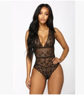 Сексуальное нижнее белье с открытой спиной Кружевная комбинация промежностью