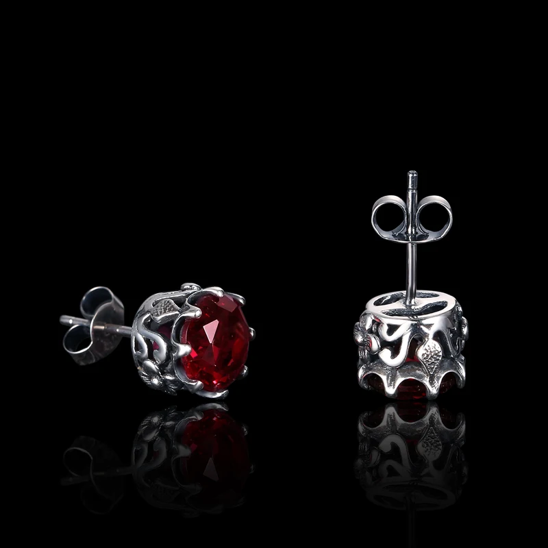 Женские серьги из серебра 925 пробы с красным Рубином карата | Украшения и