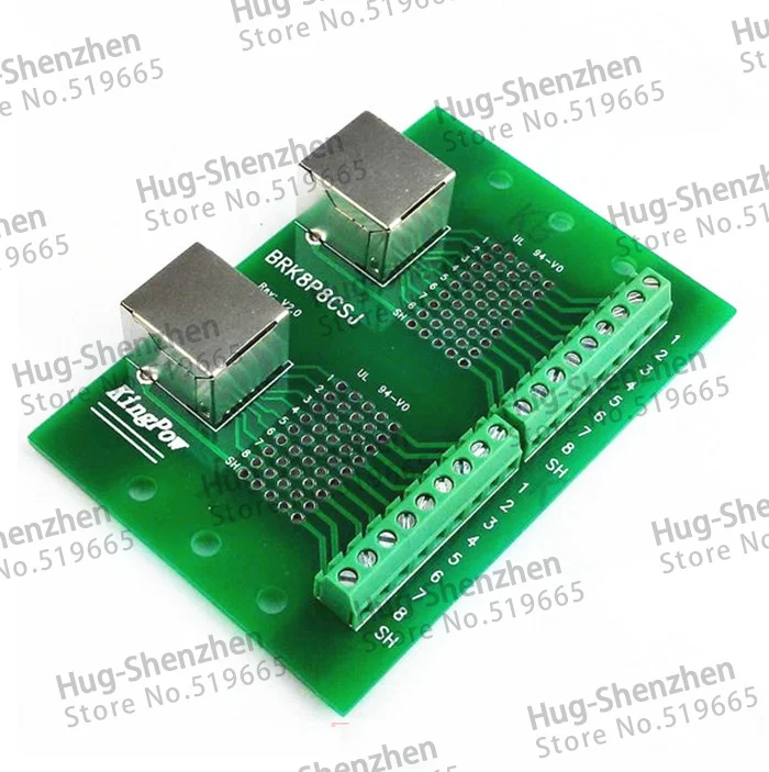 Высокое качество BRK8P8CSJ двойной порт вход транзит RJ45 адаптер Breakout плата Ethernet