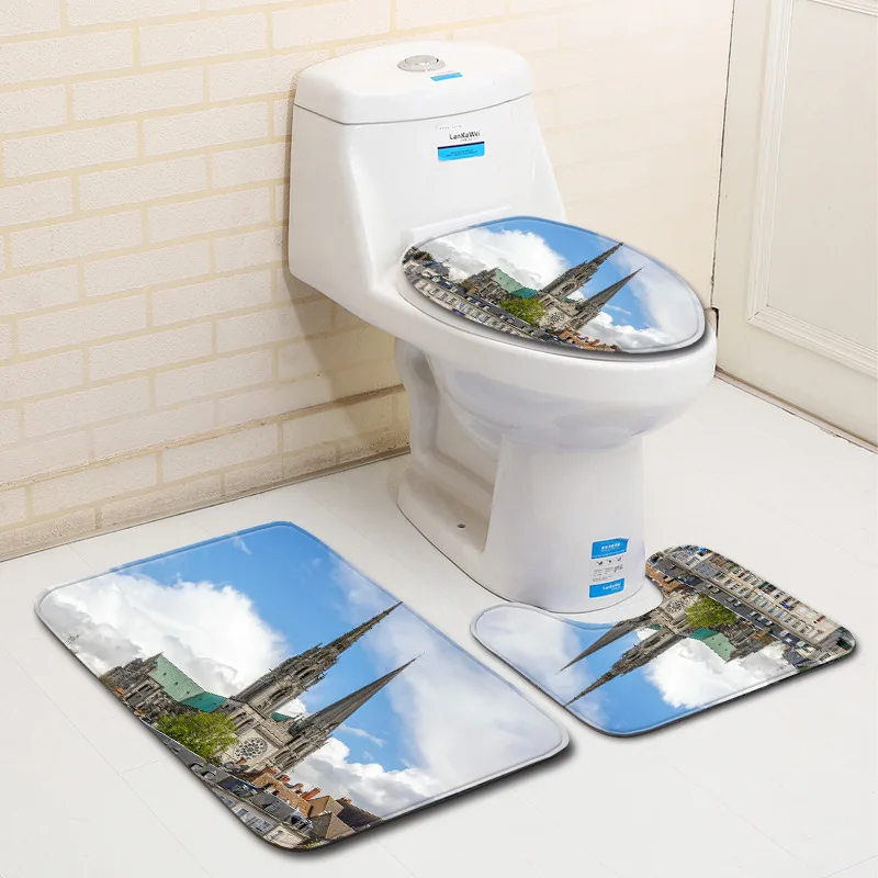 Современный 3D печатных Ванная комната коврики и ковры зеленый коврик для ванной