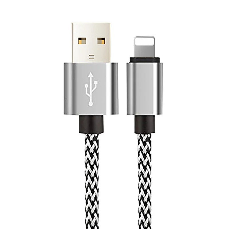 Белый USB кабель для iPhone XR Xs Max X 10 6 s 6s 7 8 Plus 5 5S SE iPad Air нейлоновый кабель для быстрой зарядки и синхронизации данных - Цвет: Белый