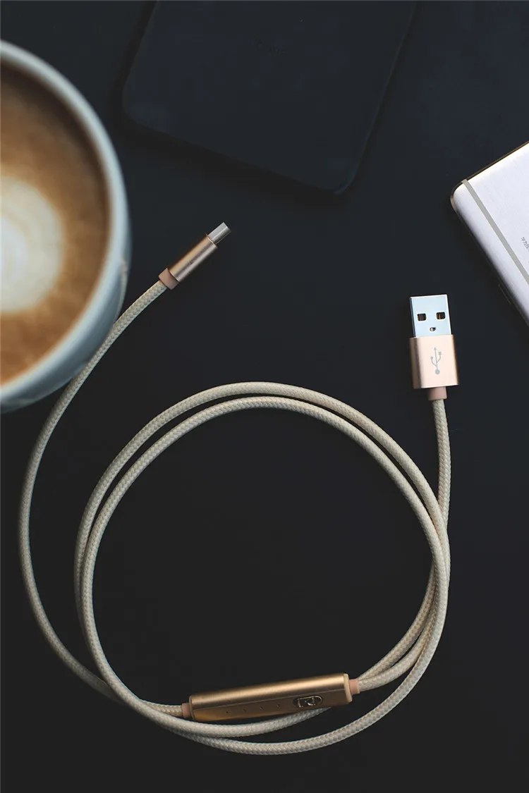 Ranboda 1 м 2 м usb type C кабель с таймером 2.4A Быстрая зарядка нейлоновый плетеный кабель type-C для samsung huawei xiaomi черный