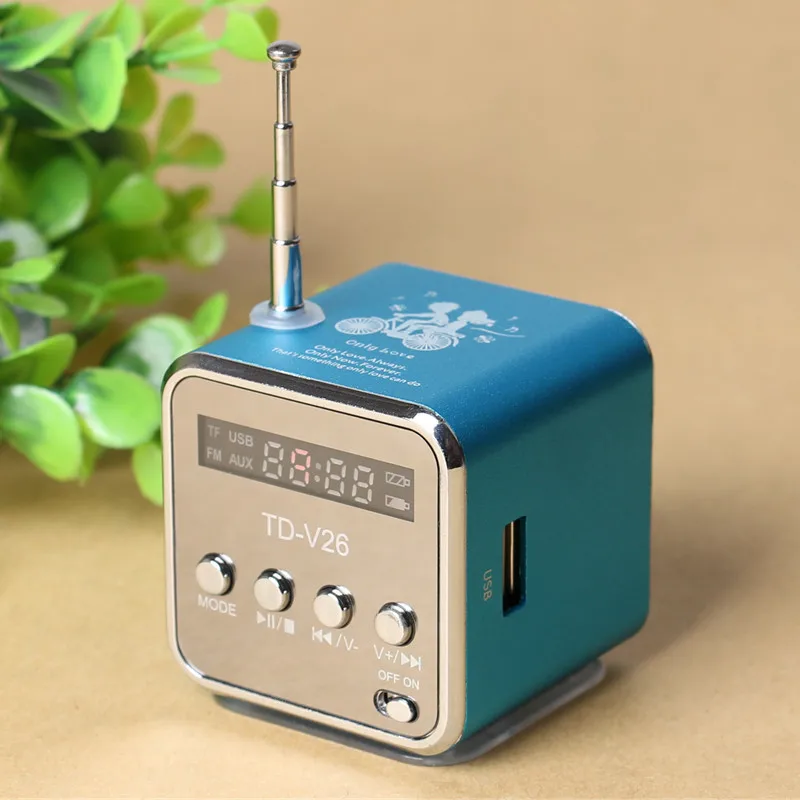TD-V26 Portable Mini Speakers USB MP3 Audio Music Playing FM Radio Micro SD With Digital LCD Display Speaker Hot Sale | Электроника